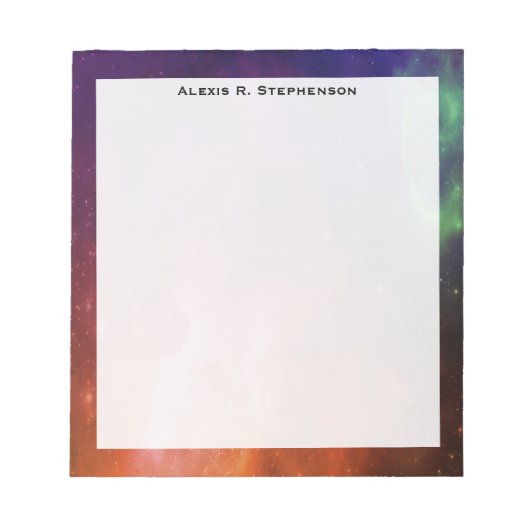 Bloc-note Monogramme Aquarelle Espace Univers Blue Star (Devant)