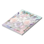 Bloc-note Monogramme aquarelle florale fleurs roses violette (Tourné)