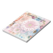 Bloc-note Monogramme aquarelle florale gerbera roses (Tourné)