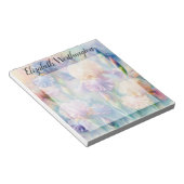 Bloc-note Monogramme aquarelle florale iris fleurs violettes (Incliné)