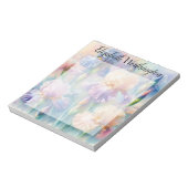 Bloc-note Monogramme aquarelle florale iris fleurs violettes (Tourné)
