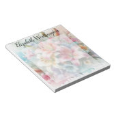 Bloc-note Monogramme aquarelle florale lys roses fleurs  (Incliné)