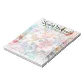 Bloc-note Monogramme aquarelle florale lys roses fleurs  (Tourné)