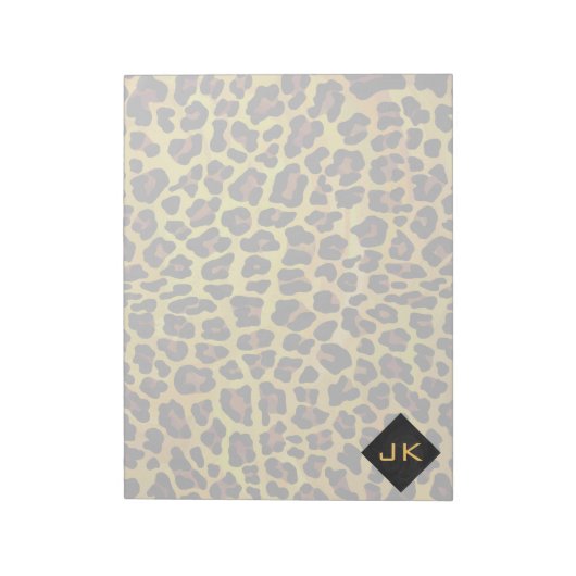 Bloc-note Monogramme avec léopard Brown et jaune (Tourné)