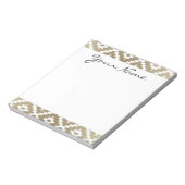 Bloc-note Monogramme Beige Aztec Tribal Ikat Diamond Motif (Tourné)