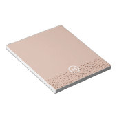 Bloc-note Monogramme beige tendance avec Boho en terre cuite (Incliné)