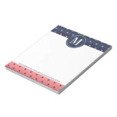Bloc-note Monogramme Bleu Ardoise et Polka Dots Corail (Tourné)