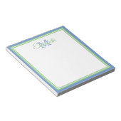Bloc-note Monogramme Bleu Barbeau et Vert Sauge Prépa (Incliné)