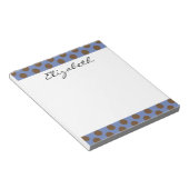 Bloc-note Monogramme Bleu Brown Cute Chic Polka Dot Motif (Incliné)