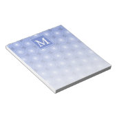 Bloc-note Monogramme bleu cercles motif (Incliné)