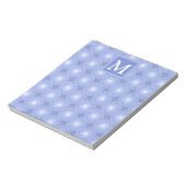 Bloc-note Monogramme bleu cercles motif (Tourné)