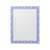 Bloc-note Monogramme Bleu Clair Étoiles Blanches Fantaisiste (Tourné)