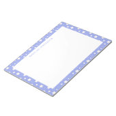 Bloc-note Monogramme Bleu Clair Étoiles Blanches Fantaisiste (Incliné)
