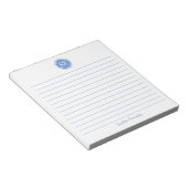 Bloc-note Monogramme bleu clair simple Nom (Incliné)