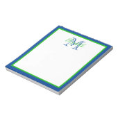 Bloc-note Monogramme bleu et vert Preppy Navy (Tourné)