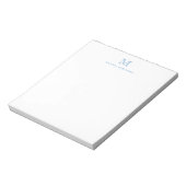 Bloc-note Monogramme bleu foncé simple moderne initial (Tourné)