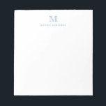 Bloc-note Monogramme bleu foncé simple moderne initial<br><div class="desc">Le design comprend une initiale monogramme personnalisée et un nom dans une police typographique simple et moderne.</div>
