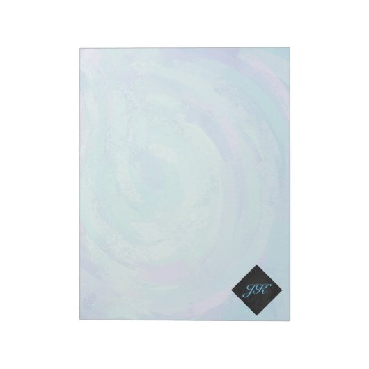 Bloc-note Monogramme Bleu Glacier (Tourné)