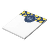 Bloc-note Monogramme bleu jaune citron Motif marine (Tourné)