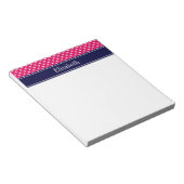 Bloc-note Monogramme Bleu Marine Points Blancs Framboise (Incliné)