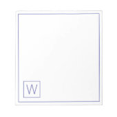 Bloc-note Monogramme bleu marine simple et blanc (Devant)