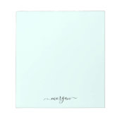 Bloc-note Monogramme bleu vert Girl Script moderne personnel (Devant)