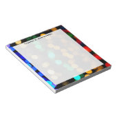 Bloc-note Monogramme bleu, vert, rouge, or Abstrait géométri (Incliné)