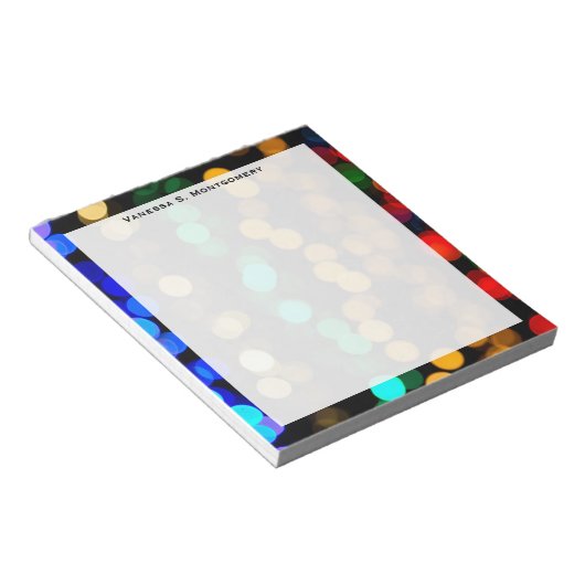 Bloc-note Monogramme bleu, vert, rouge, or Abstrait géométri (Incliné)