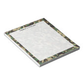 Bloc-note Monogramme Bois Brun Vert Gris Camouflage (Incliné)