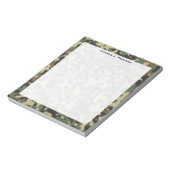 Bloc-note Monogramme Bois Brun Vert Gris Camouflage (Tourné)