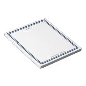 Bloc-note Monogramme Bordures Bleu Marine (Incliné)