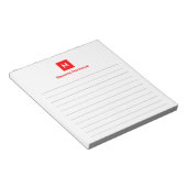 Bloc-note Monogramme branché moderne rouge néon (Incliné)