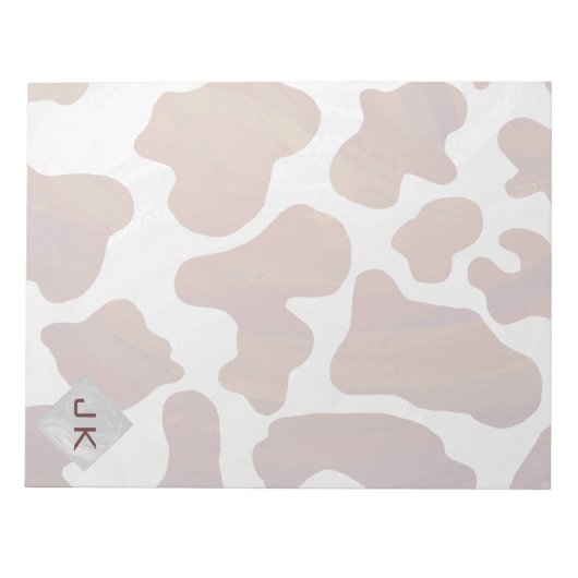Bloc-note Monogramme Brown et blanc de vache (Devant)