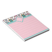 Bloc-note Monogramme cachemire rose et sarcelle (Incliné)