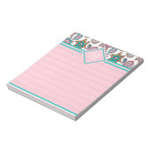 Bloc-note Monogramme cachemire rose et sarcelle (Tourné)
