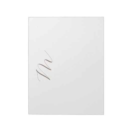 Bloc-note Monogramme calligraphie Plaque unique moderne (Tourné)