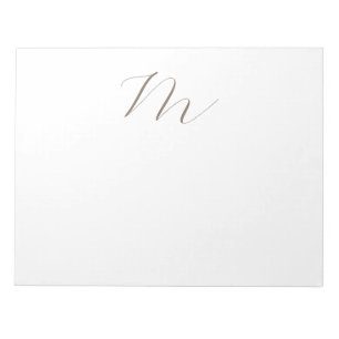 Bloc-note Monogramme calligraphie Plaque unique moderne