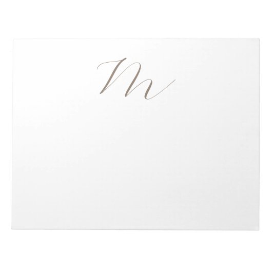 Bloc-note Monogramme calligraphie Plaque unique moderne (Devant)