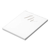 Bloc-note Monogramme calligraphie Plaque unique moderne (Tourné)