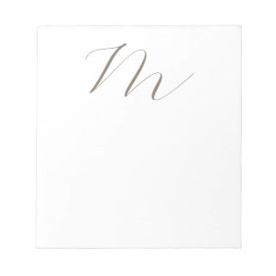 Bloc-note Monogramme calligraphie Plaque unique moderne