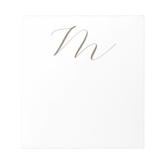 Bloc-note Monogramme calligraphie Plaque unique moderne (Devant)
