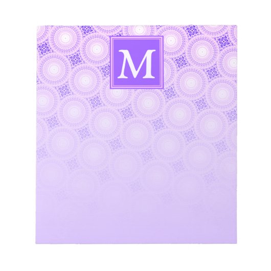 Bloc-note Monogramme cercles violets motif (Devant)