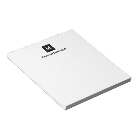 Bloc-note Monogramme Chic Moderne Tendance (Incliné)