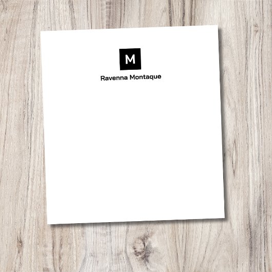 Bloc-note Monogramme Chic Moderne Tendance