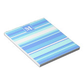 Bloc-note Monogramme ciel bandes bleues (Incliné)