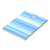 Bloc-note Monogramme ciel bandes bleues (Tourné)