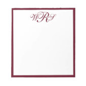 Bloc-note Monogramme Classique Bourgogne (Devant)