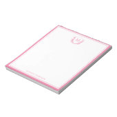 Bloc-note Monogramme classique Cimier rose double bordure (Tourné)