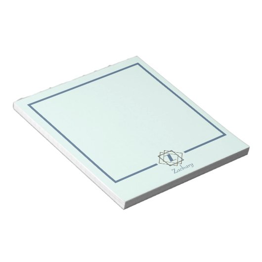 Bloc-note Monogramme classique initial dans les cadres Nom p (Incliné)