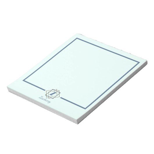 Bloc-note Monogramme classique initial dans les cadres Nom p (Tourné)